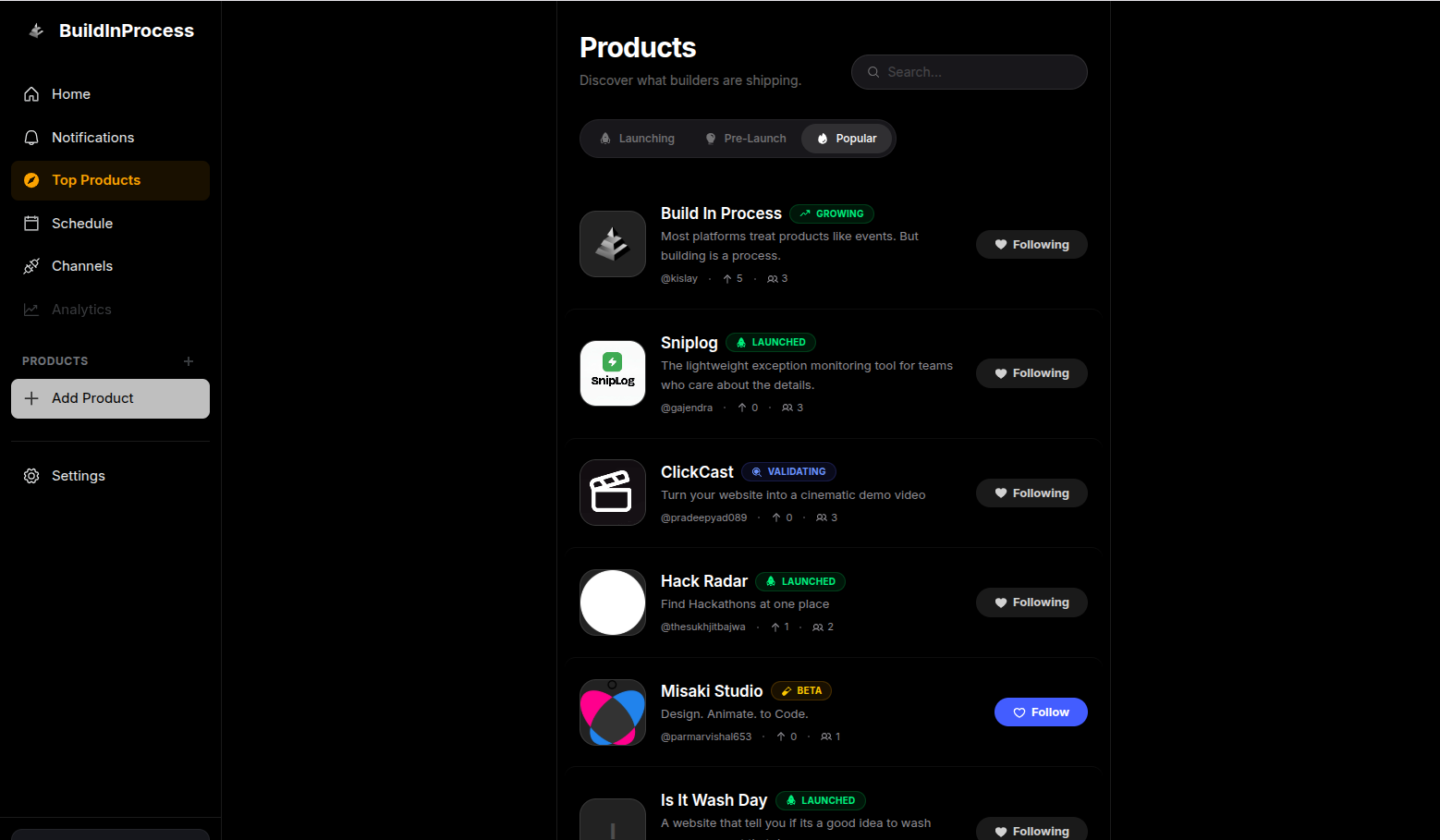 Build In Process - Screenshot 3 showing product features and functionality