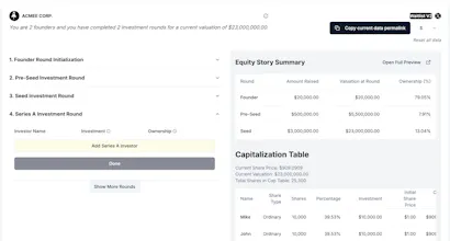 Simplified Cap Table Simulator gallery image