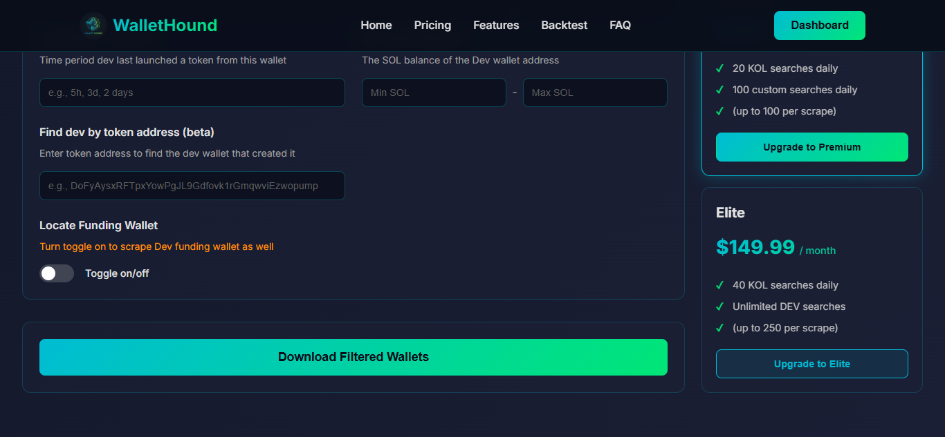 WalletHound - Screenshot 5 showing product features and functionality