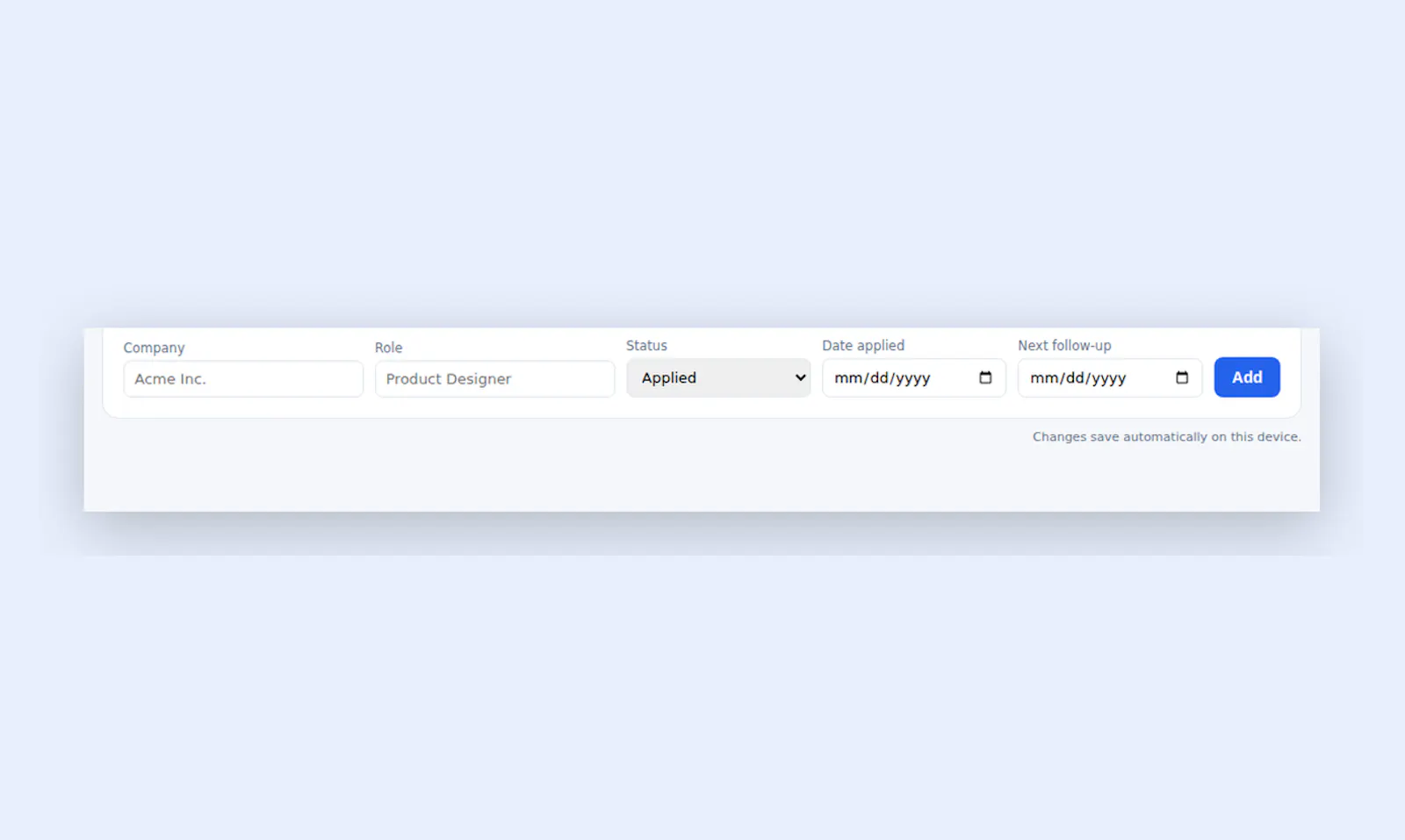 Job Tracker screenshot 2