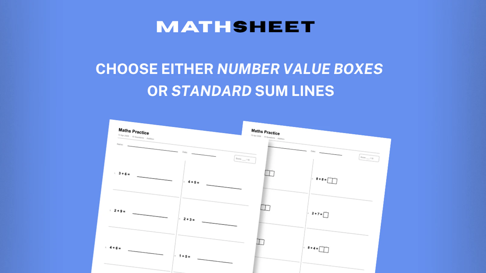 MathSheet screenshot 2
