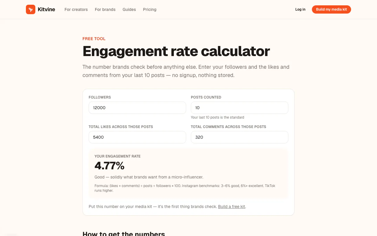 Influencer Rate Calculator by Kitvine gallery image