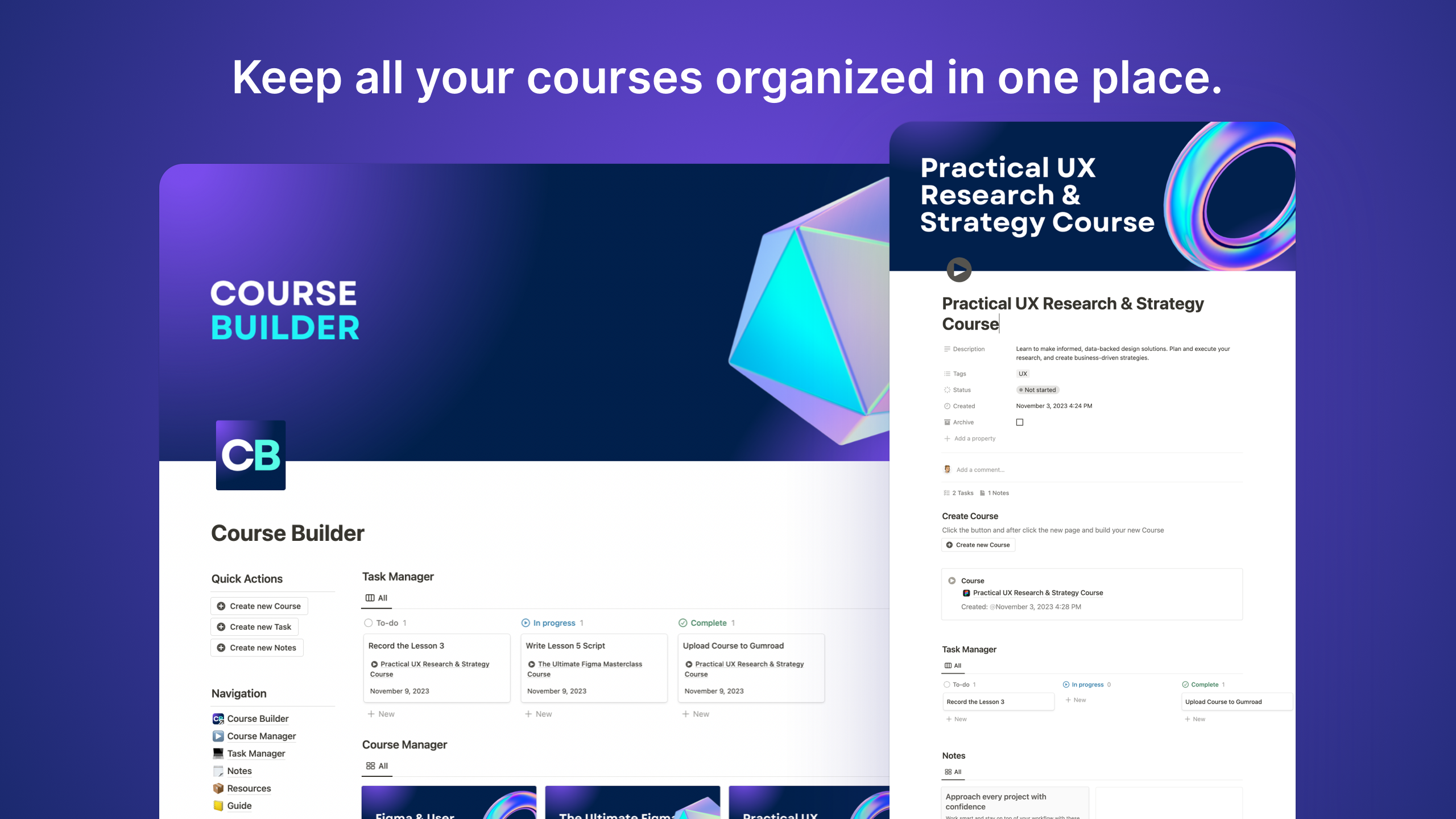 Course Builder Notion Template gallery image