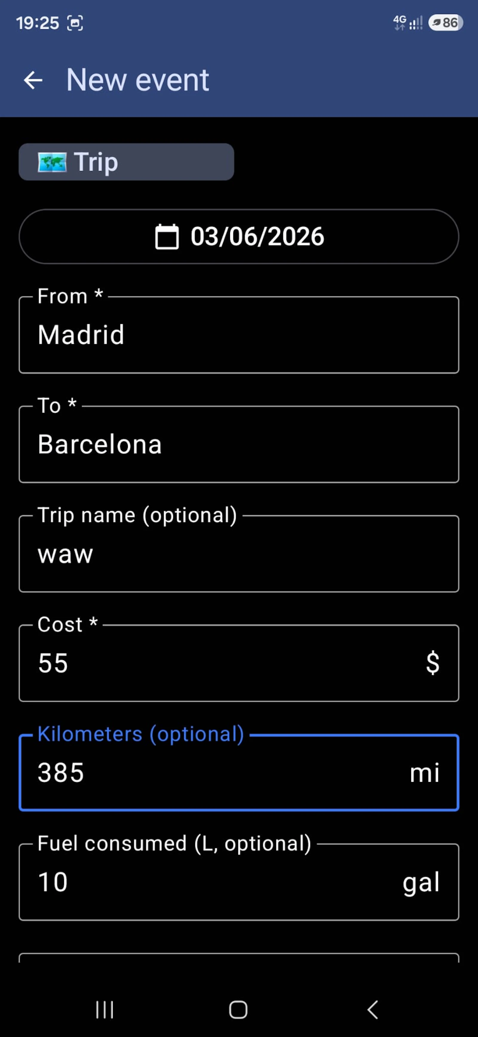 Car Diary – Vehicle Logbook screenshot 3
