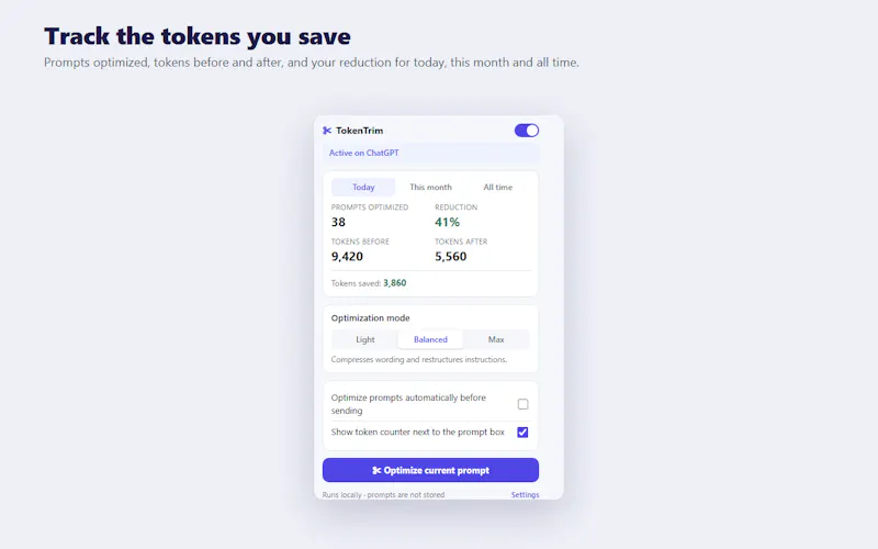 TokenTrim screenshot 4