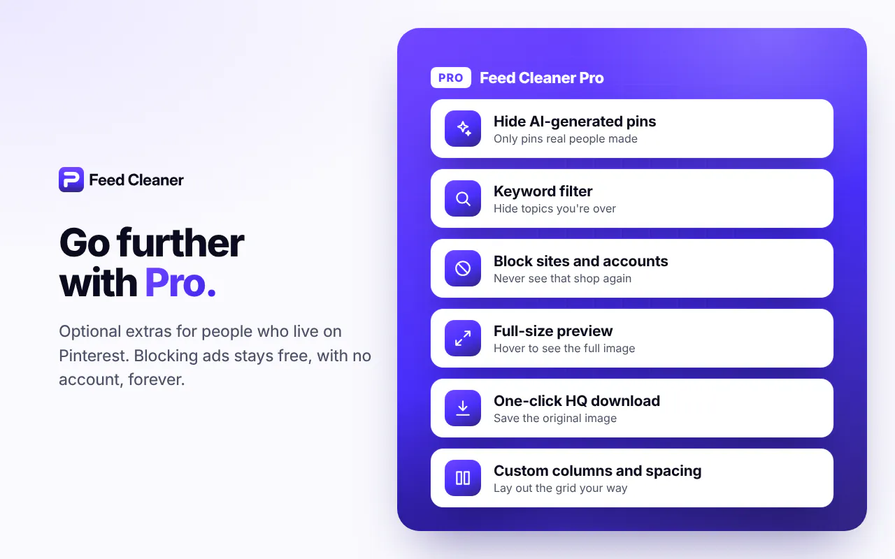 Feed Cleaner for Pinterest gallery image