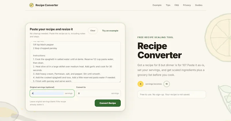 Recipe Converter screenshot 2