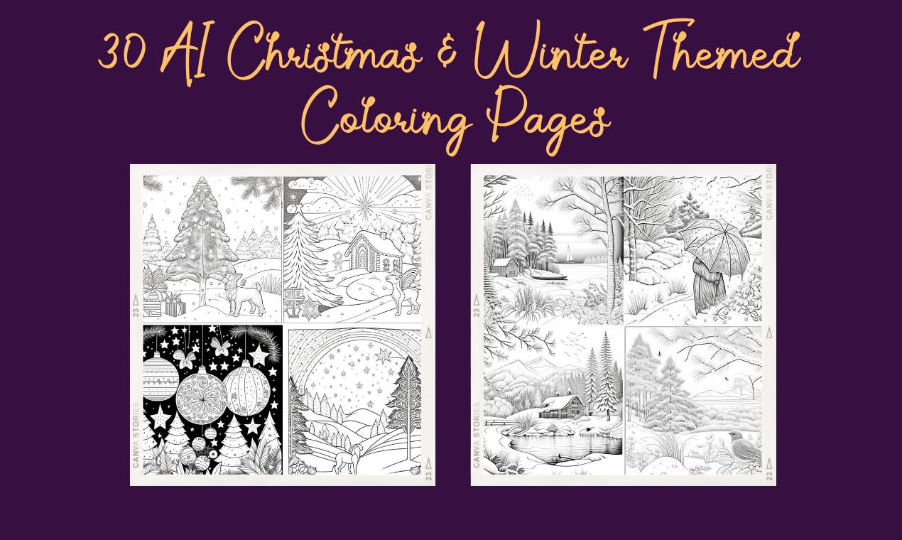 30 AI Christmas & Winter Coloring Pages media 1