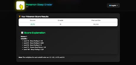 Pokemon Sleep Grader v2 | Pokemon Sleep gallery image