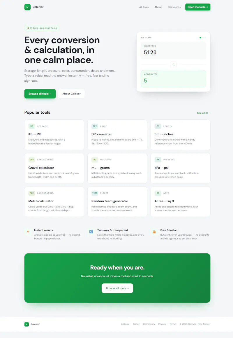 Calcver screenshot 1