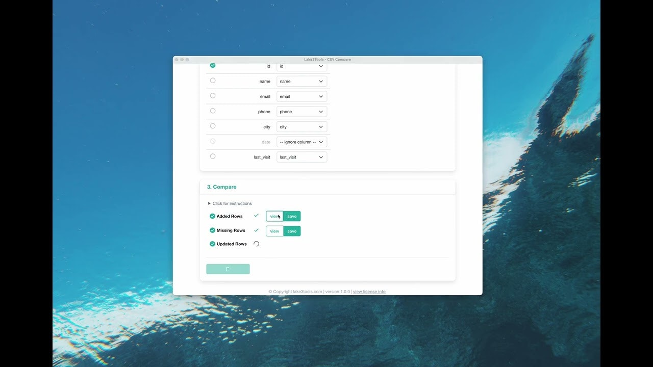 Lake3Tools CSV Compare desktop app gallery image
