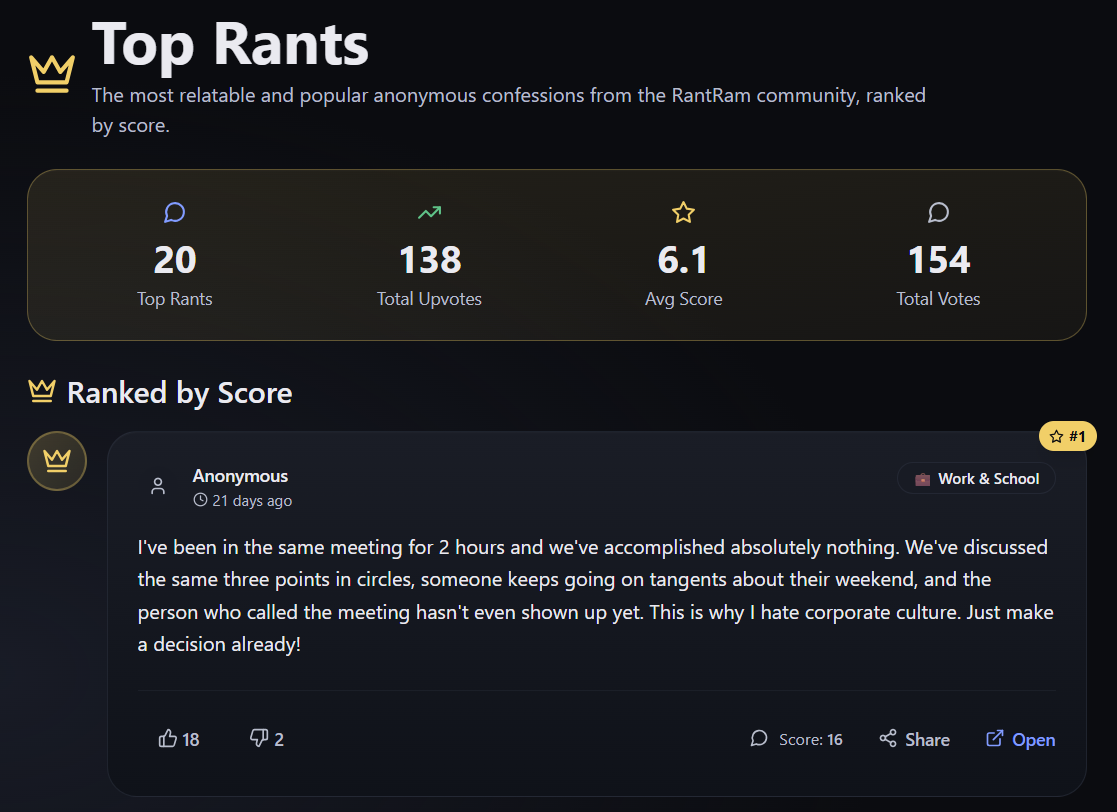RantRam - Screenshot 3 showing product features and functionality