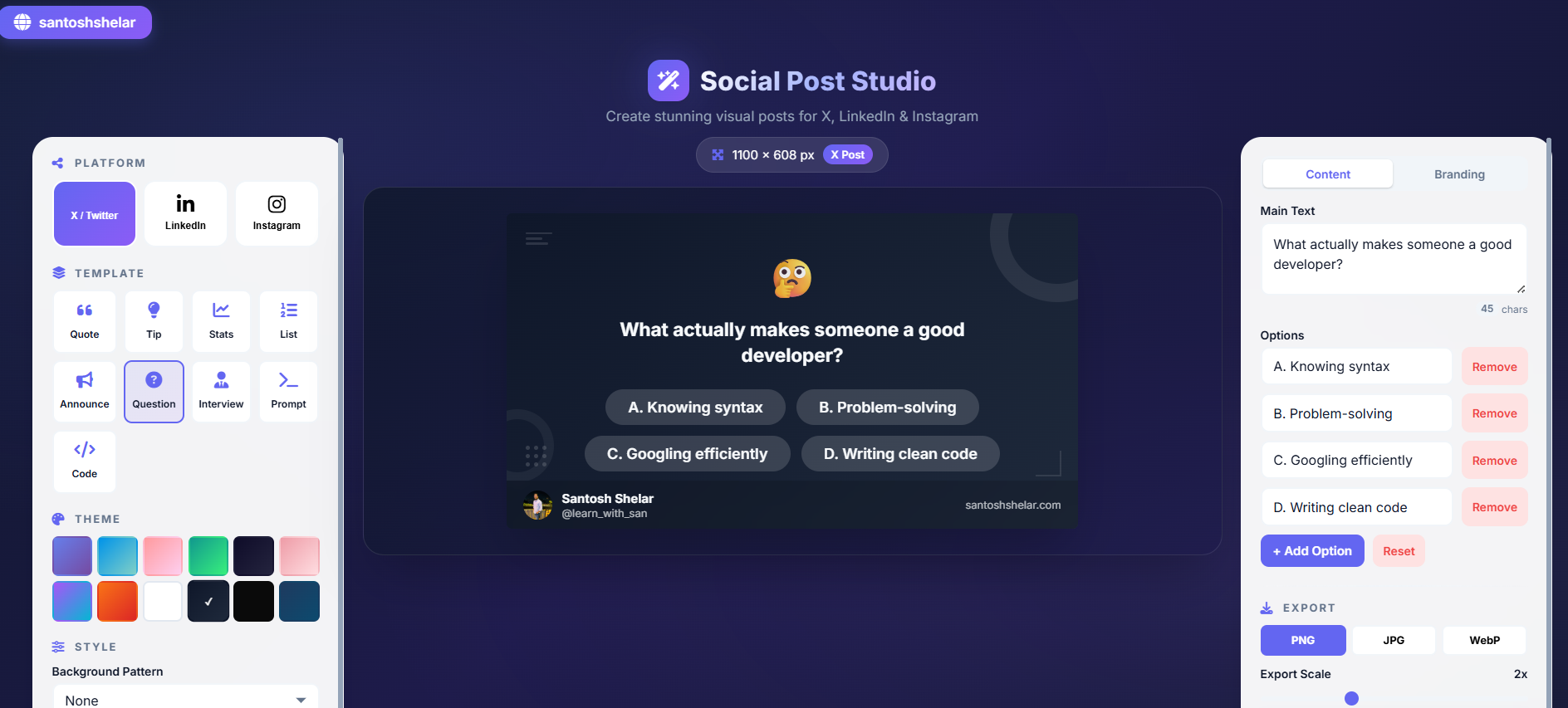 Social Post Studio - Product Hunt launch logo and brand identity