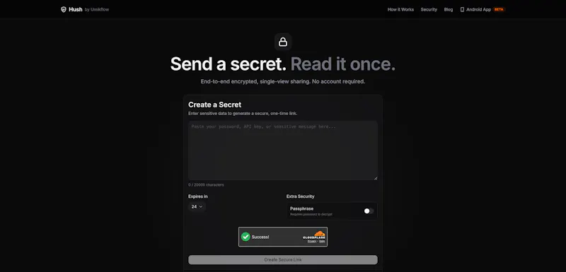 Hush screenshot 1