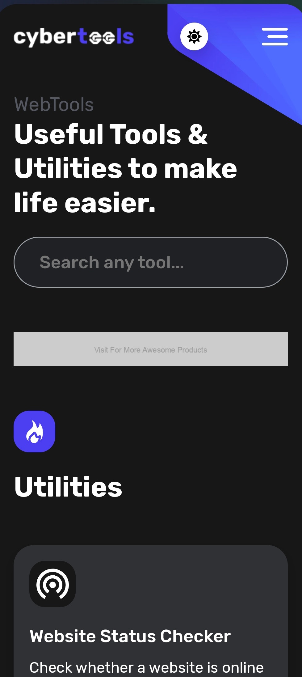 Laman web Webtools dengan 100 alat. media 1