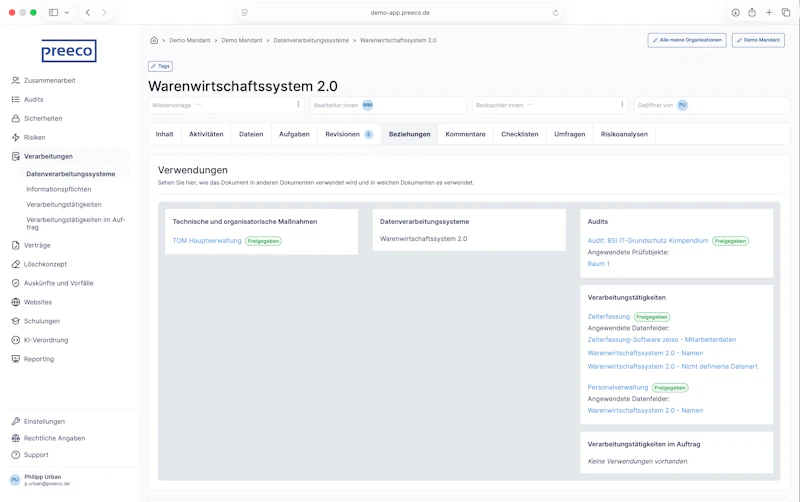 preeco | data protection screenshot 4