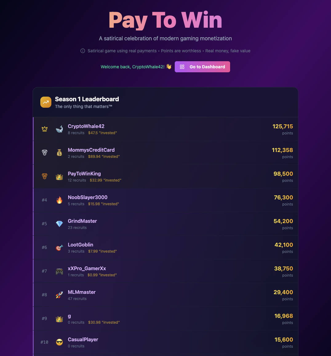 Pay To Win - Product Hunt launch logo and brand identity