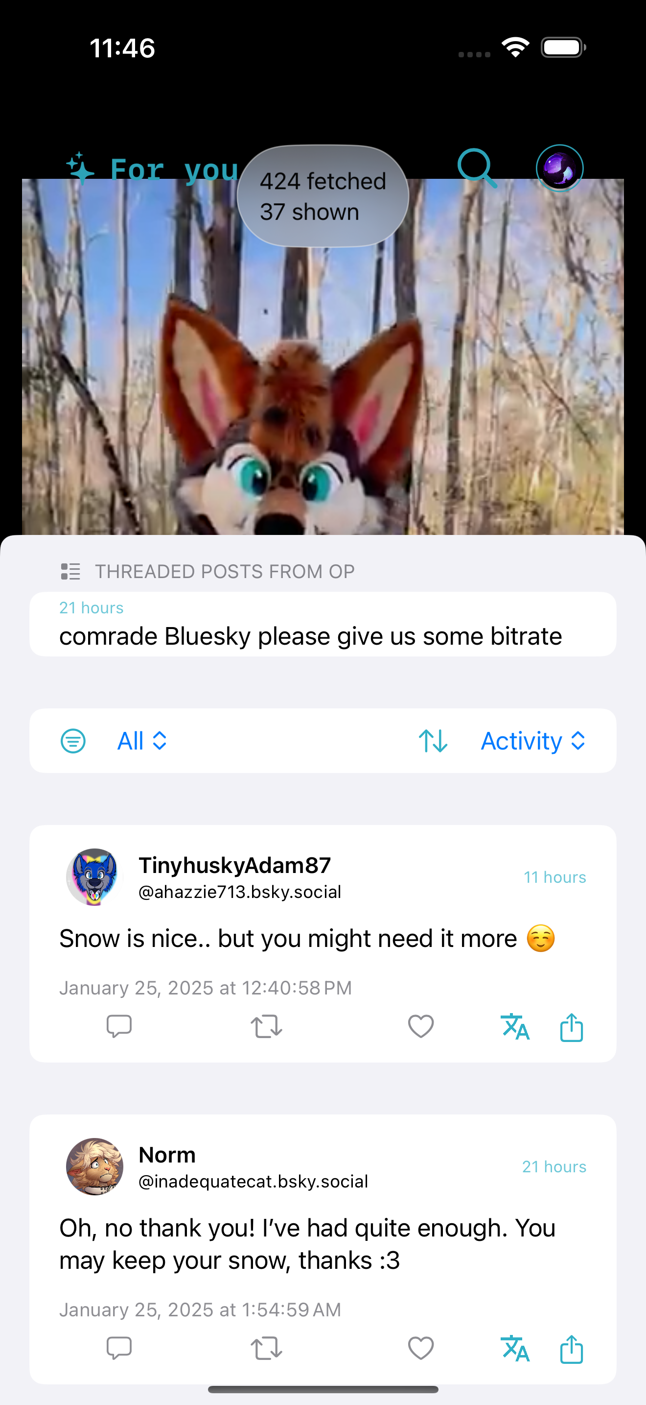 App brevi video per bluesky - Colpisci una bobina video infinita, per te, segui, feed personalizzato media 4