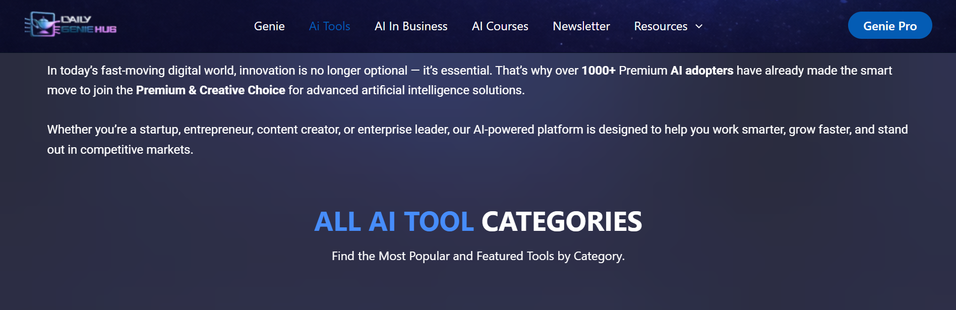 Daily Genie Hub - Screenshot 4 showing product features and functionality
