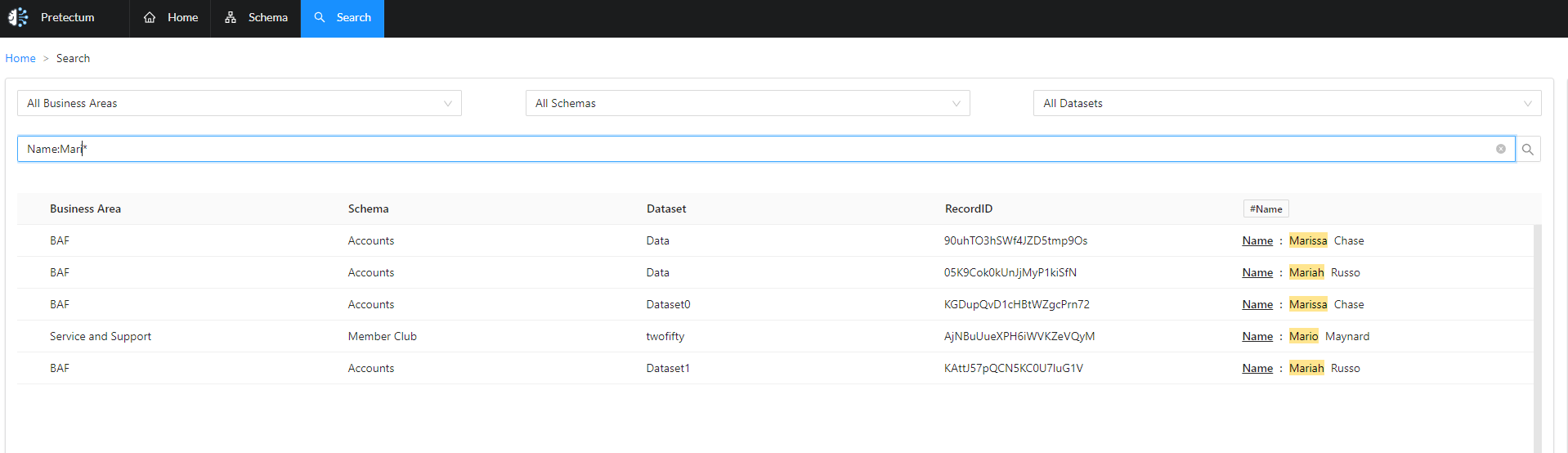 Pretectum Customer Masterdata Management