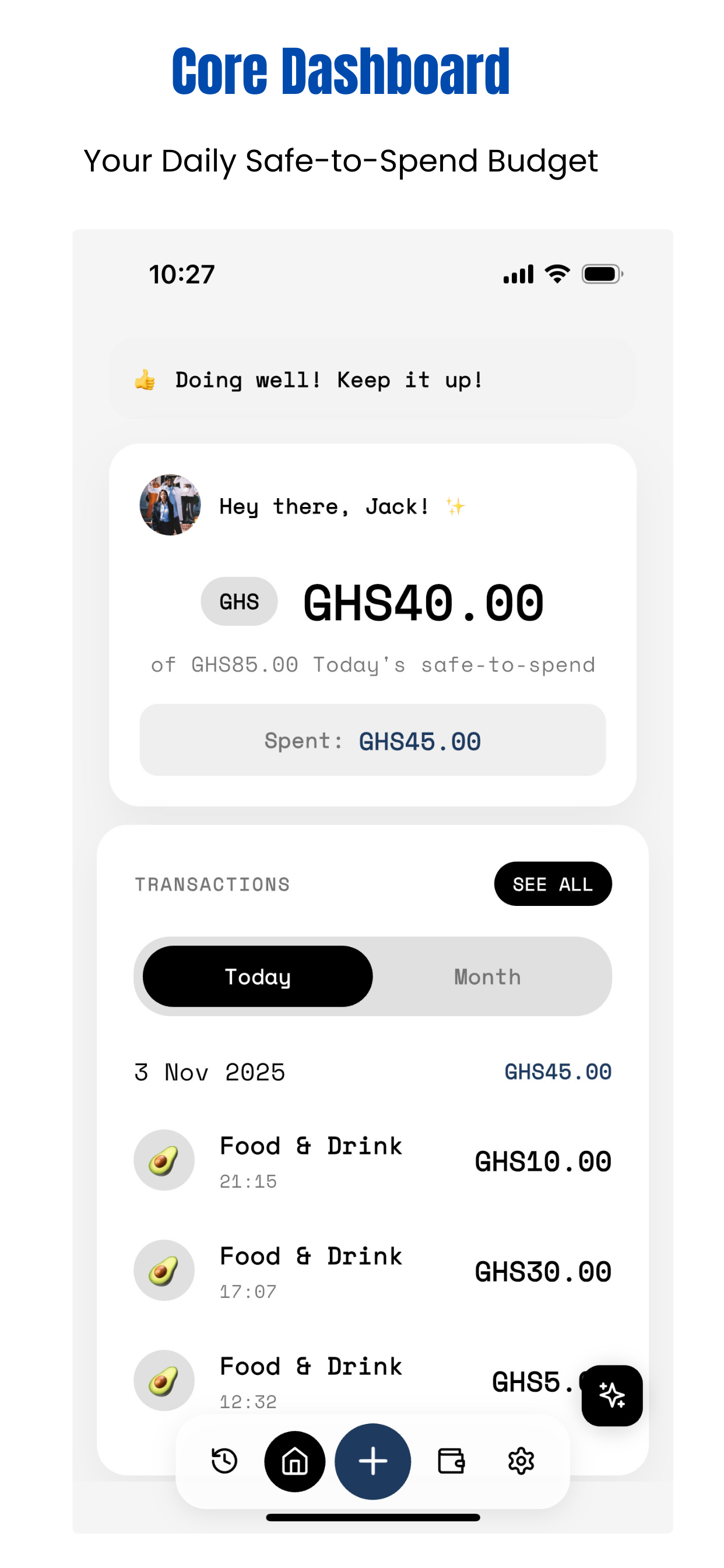Big Spender - Main screenshot showing features and interface