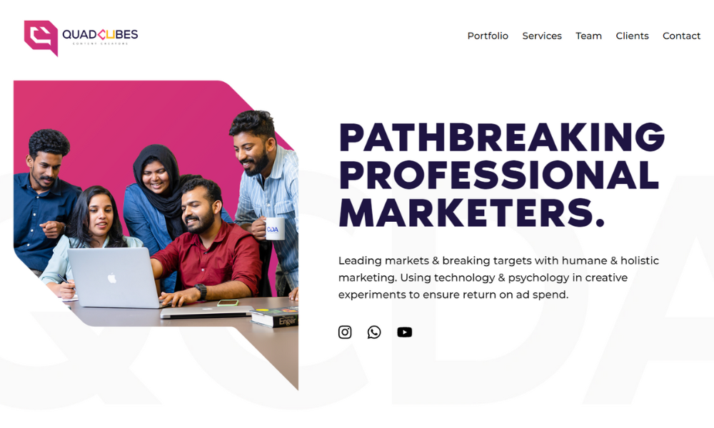 Agencia de marketing digital en Calicut - Patiéndose vendedores profesionales - Quadcubes media 1