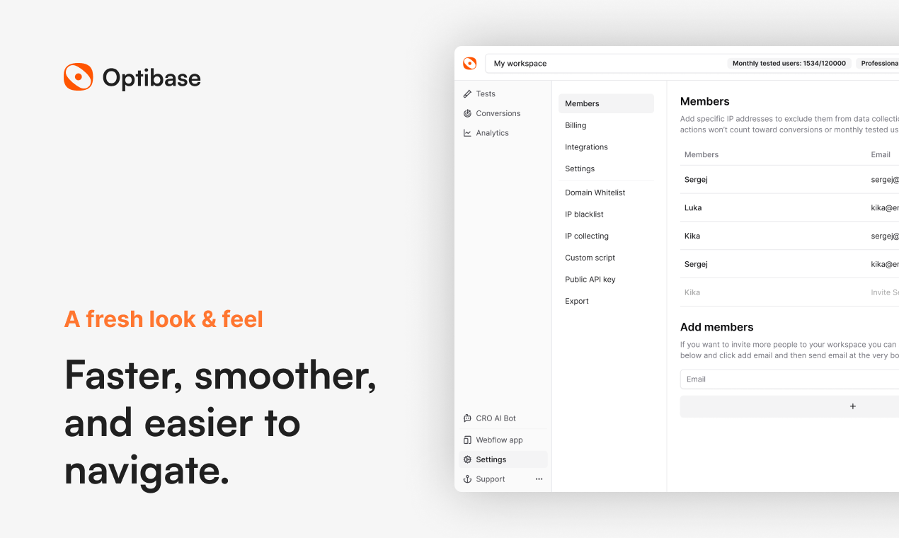 Optibase 2.0 - Die ultimative A/B -Test -App für Webflow Medien 5