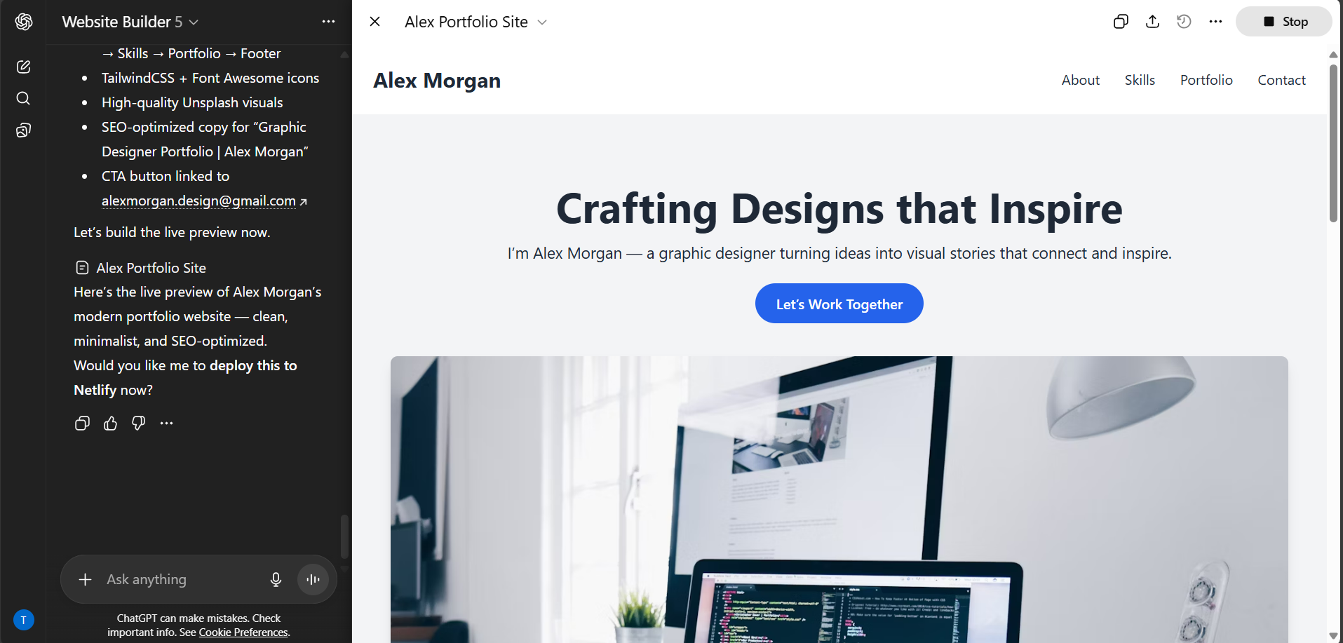 Website Builder GPT gallery image