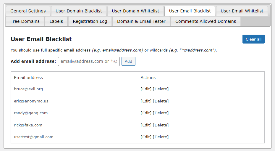 Plugin Blacklist Pendaftaran E -mel WP media 6
