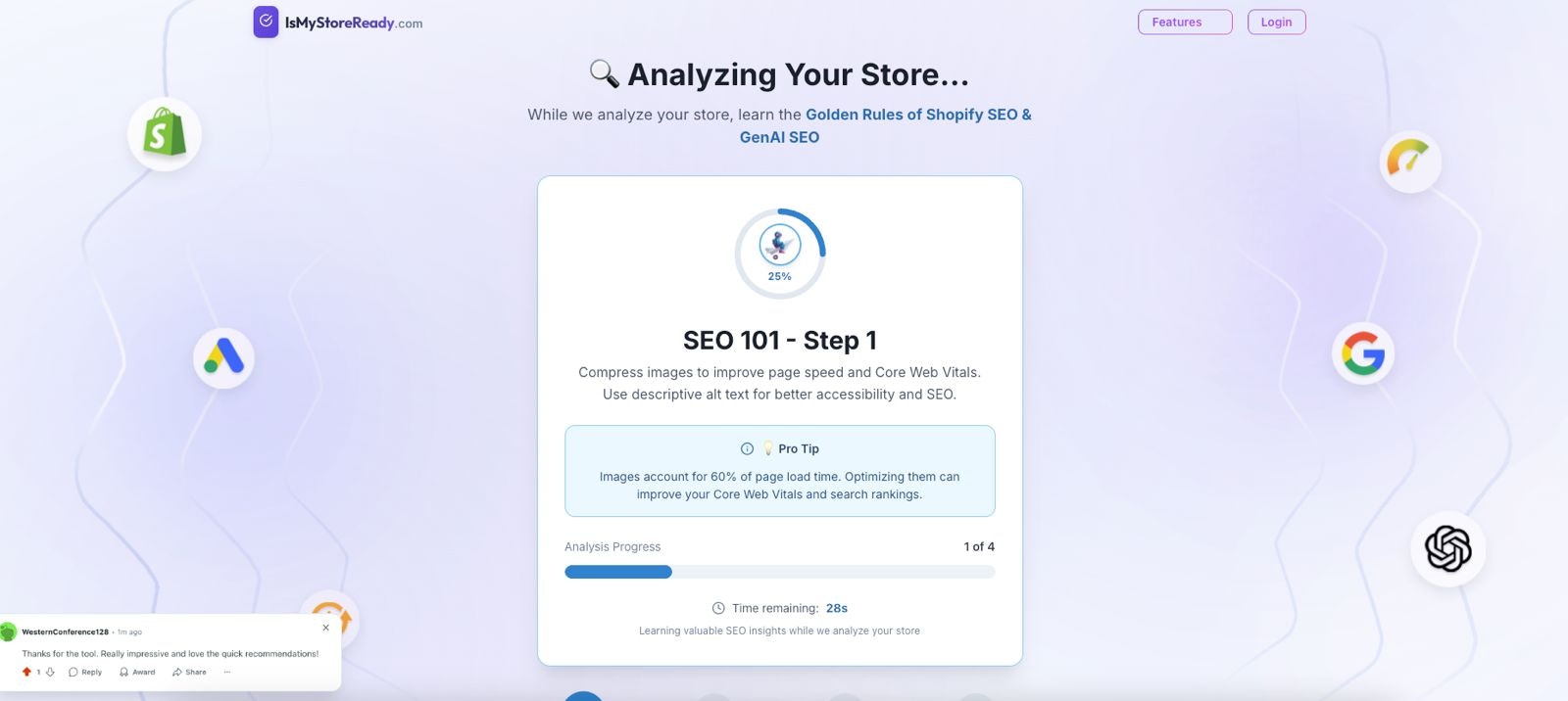 وسائط ISMYSTOREDEDERED - أداة تدقيق الذكاء الاصطناعى: SEO ، السرعة والإصلاحات للمتاجر عبر الإنترنت. 3
