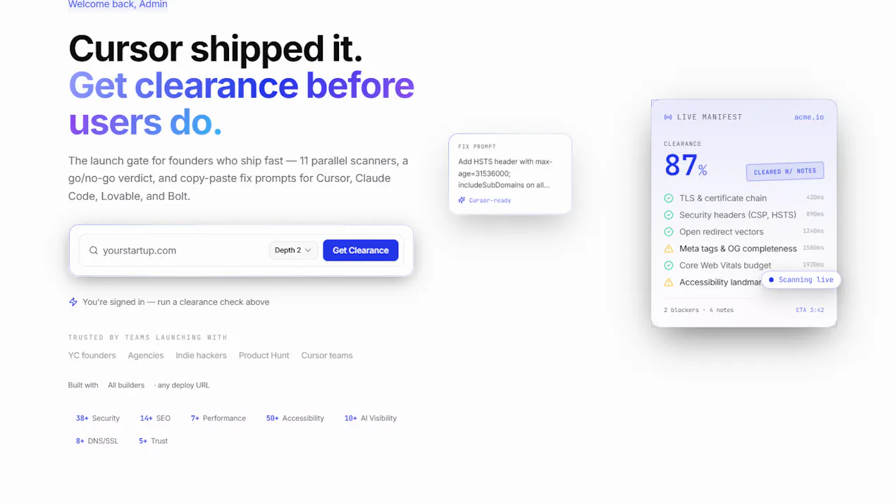 Launch Auditor product