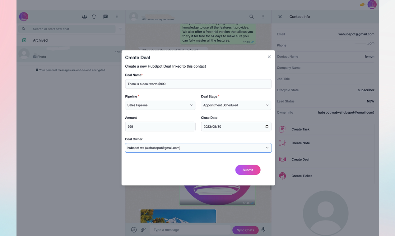 Wahelper:最高のWhatsApp Hubspot拡張機能 media 6