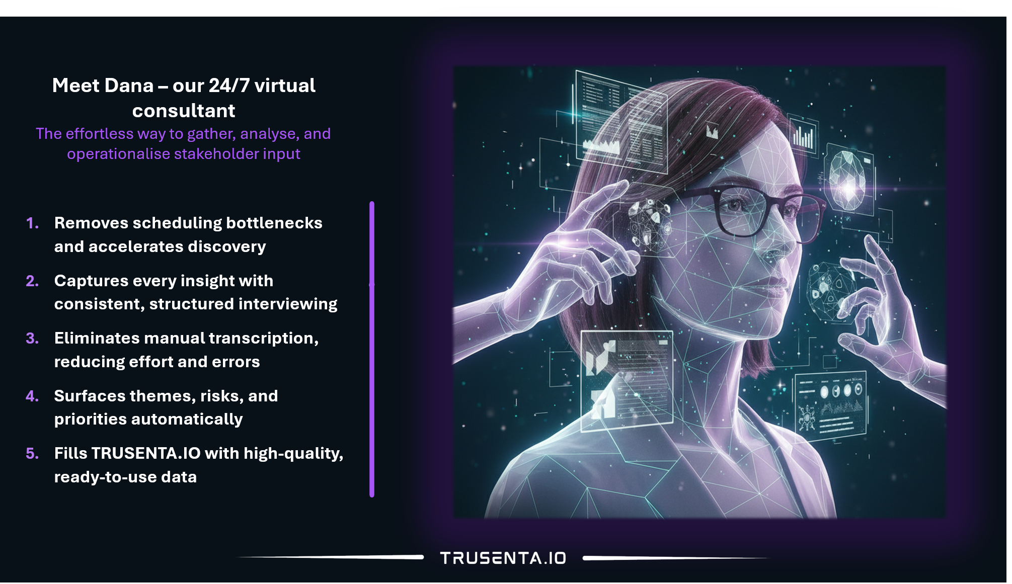 Trusenta.io - Screenshot 2 showing product features and functionality