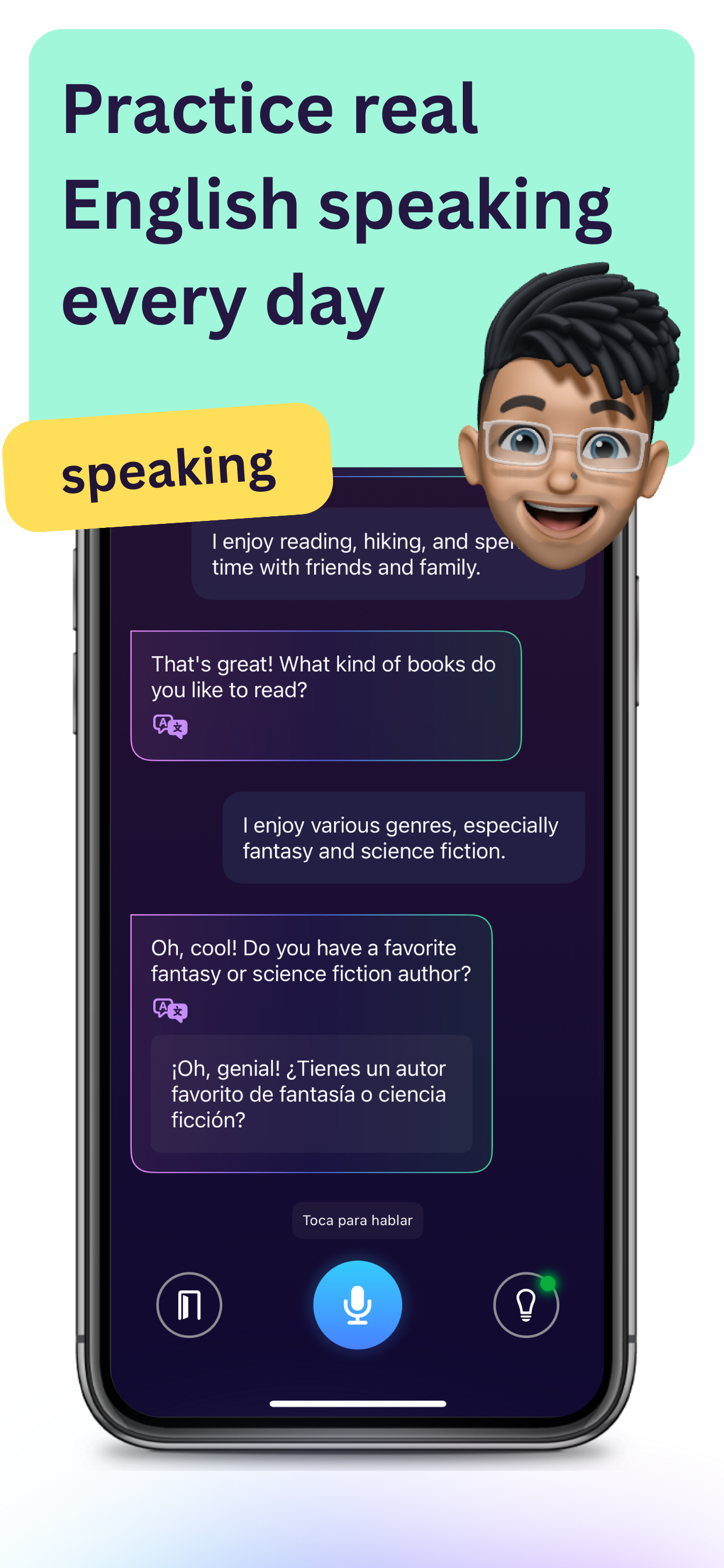 VocaTalk for English Fluency - Screenshot 2 showing product features and functionality