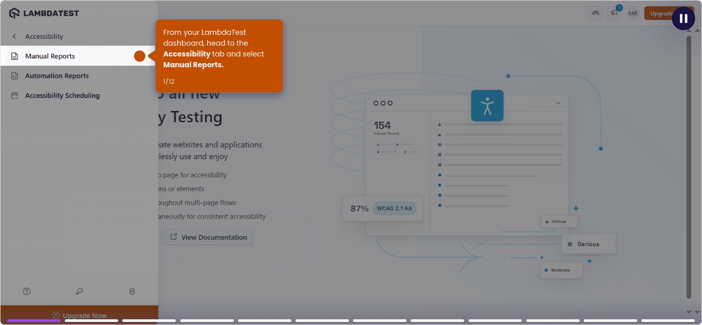 Lambdatest Erişilebilirlik Testi Suite - Web'in kapsayıcılığını ve sadece birkaç tıklamaya uygunluk sağlayın. medya 9
