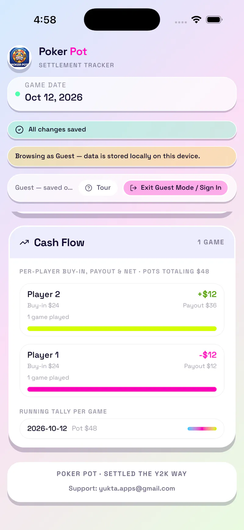 Poker Pot -Track Cashflow,Food & Drinks screenshot 9
