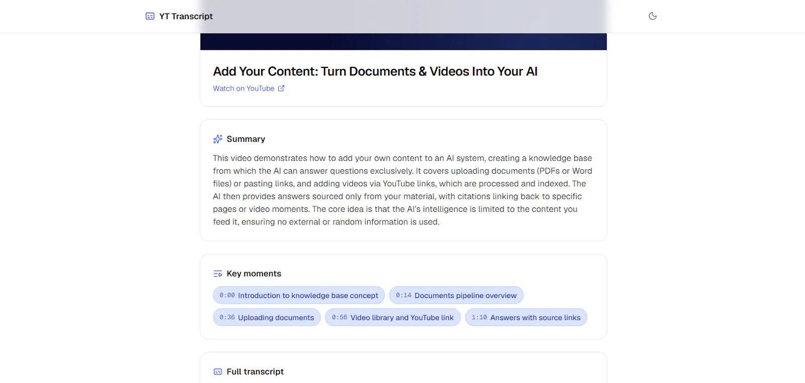 YouTube Transcript & Summary Generator screenshot 3