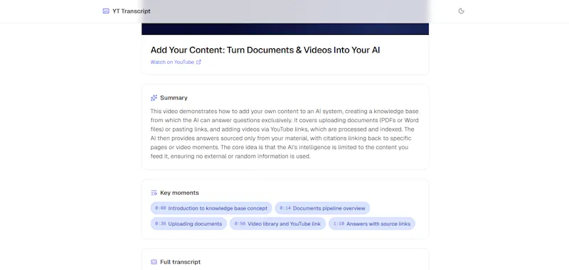 YouTube Transcript & Summary Generator screenshot 3