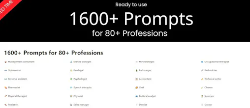 1600+ Prompts for 80+ Professions gallery image