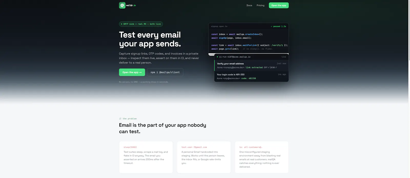 mailQA — test every email your app sends screenshot 1