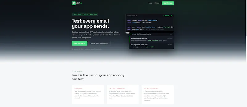 mailQA — test every email your app sends screenshot 1
