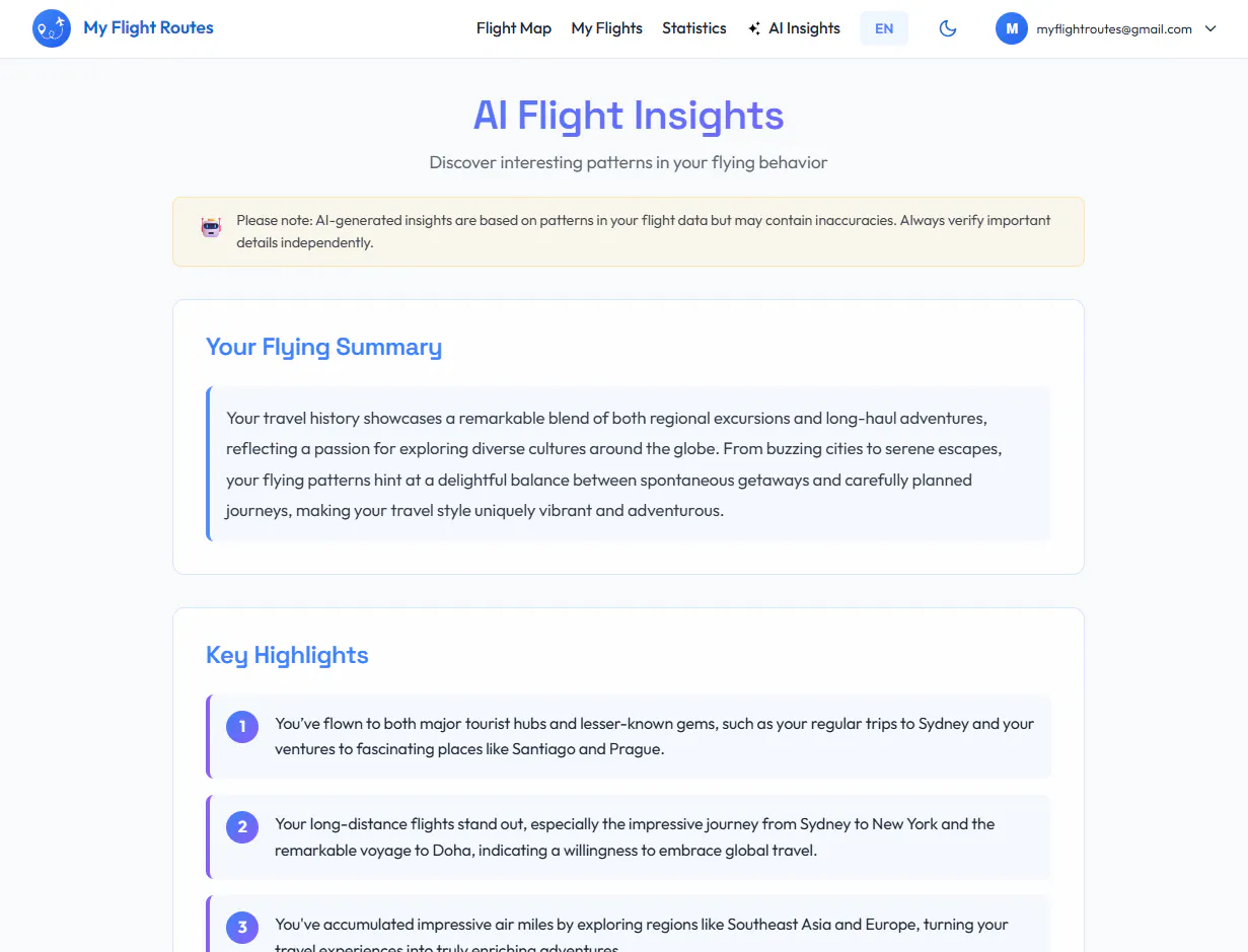 My Flight Routes gallery image