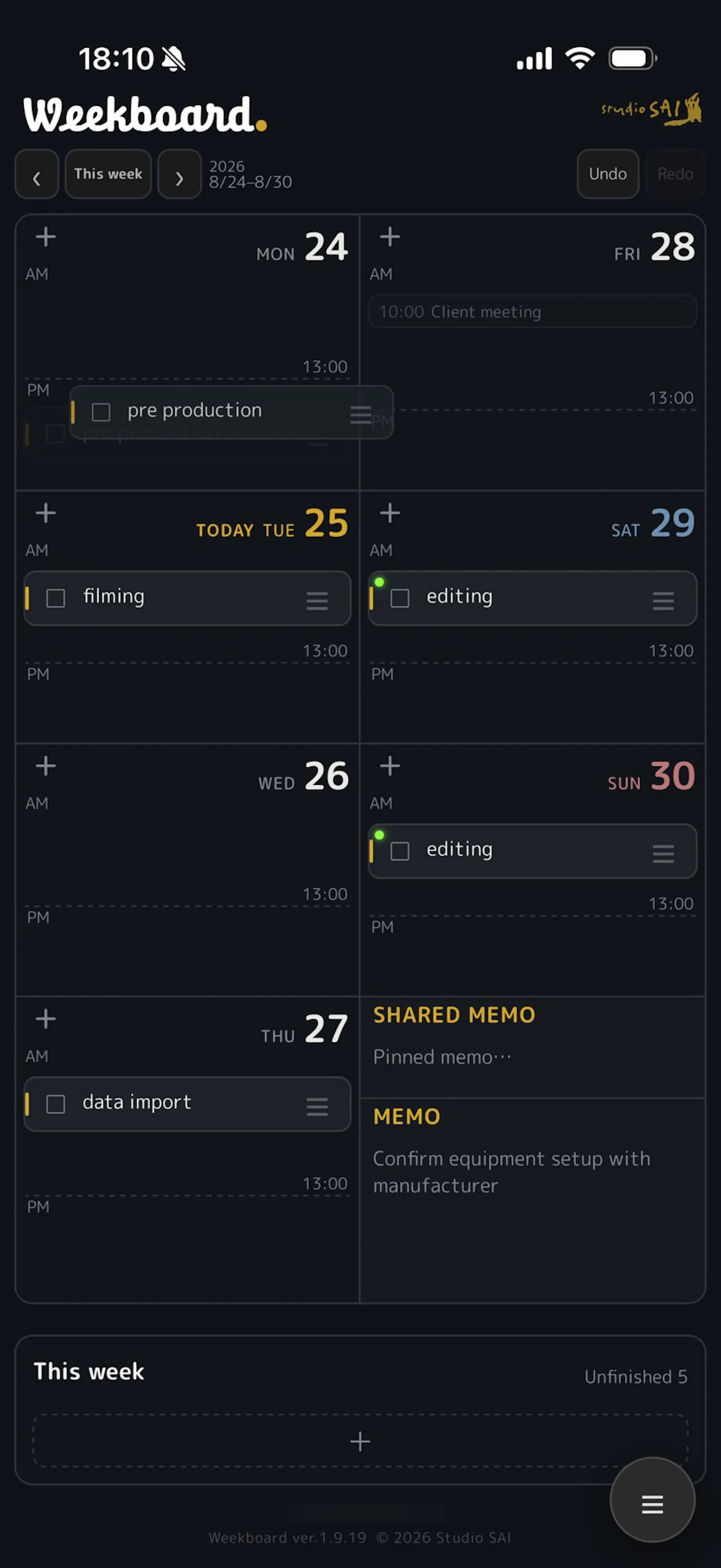 Weekboard screenshot 3