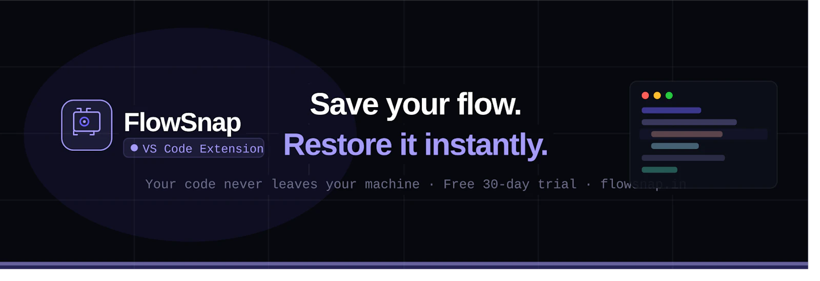 FlowSnap — Never Lose Your Dev Flow screenshot 1