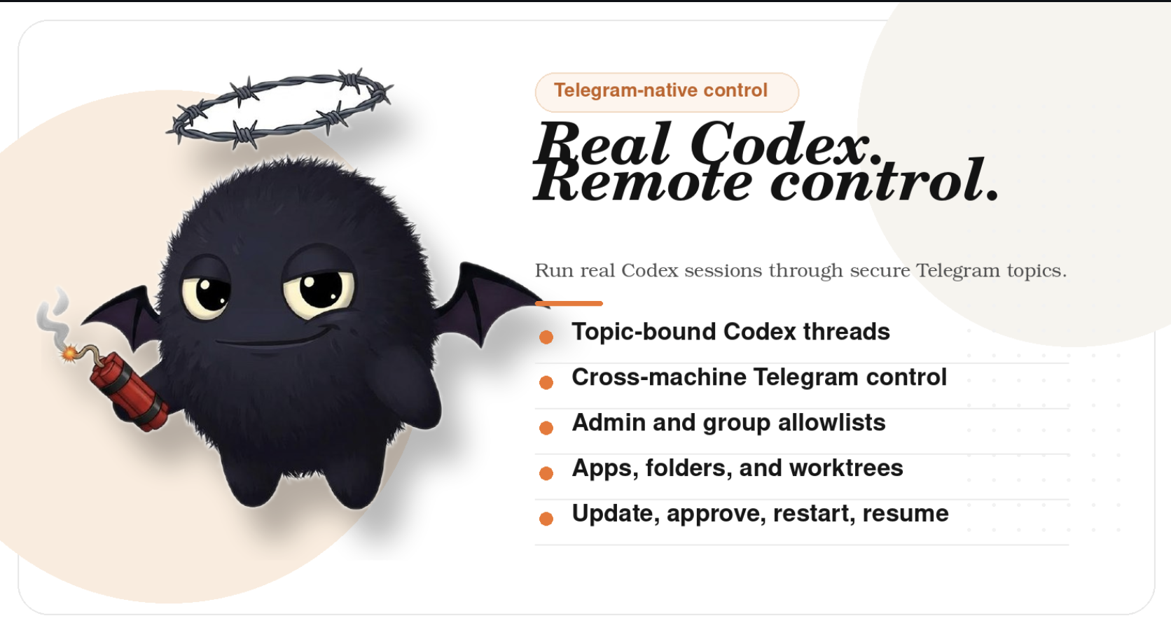 CoCo: Codex through Telegram. media 1