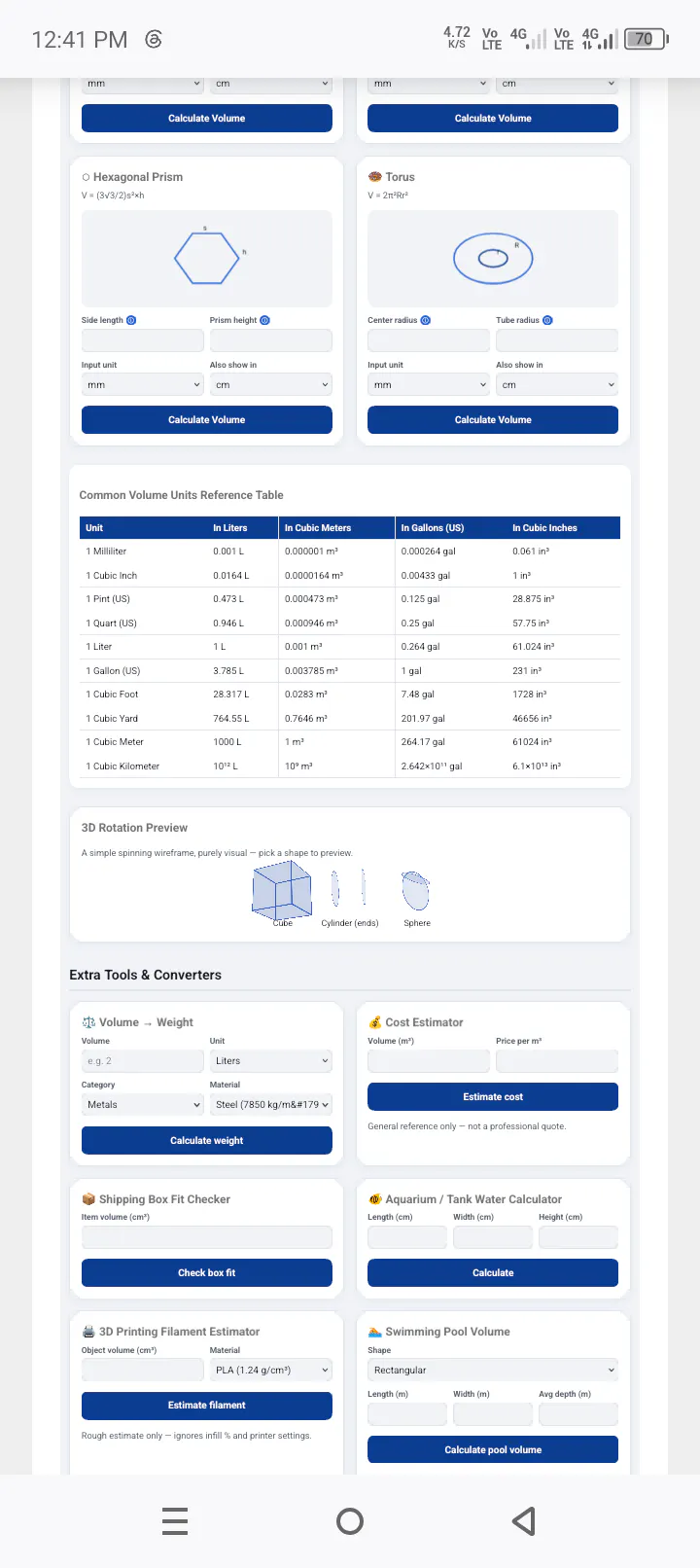 Advance Volume Calculator gallery image