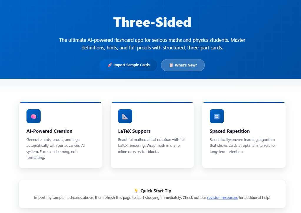 Driezijdig - De AI flashcard -app met wiskundestudenten in gedachten. media 1