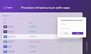 Ein Screenshot des Kapstan-Dashboards, der die Funktion ständiger Updates und Patches hervorhebt und die Einhaltung bewährter Verfahren für eine sichere Infrastruktur gewährleistet.