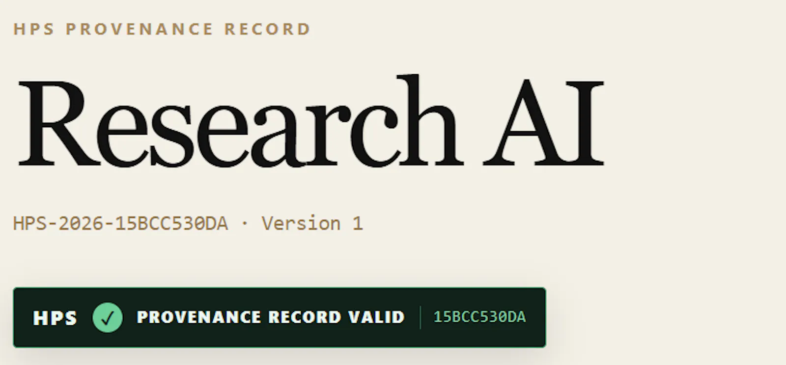 Human Provenance Standard — HPS screenshot 1