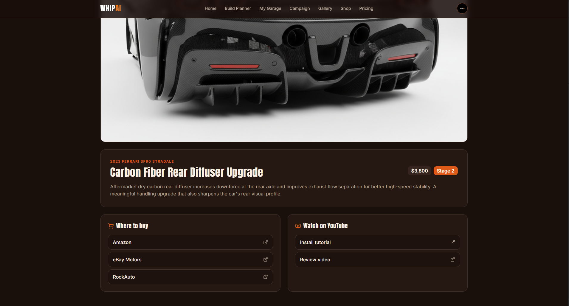 WhipAI - AI Car Mod Planner gallery image